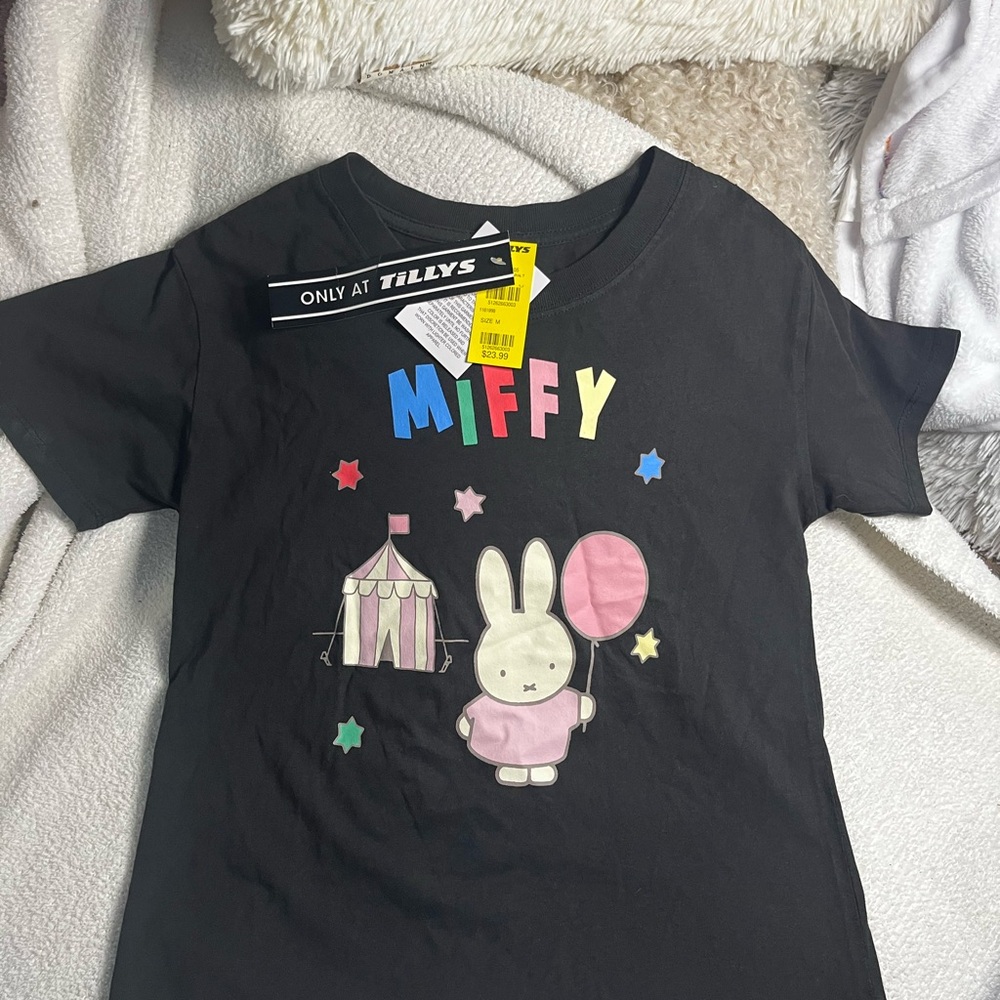 Tilly's Black Miffy Kids Tee with Colorful Graphics